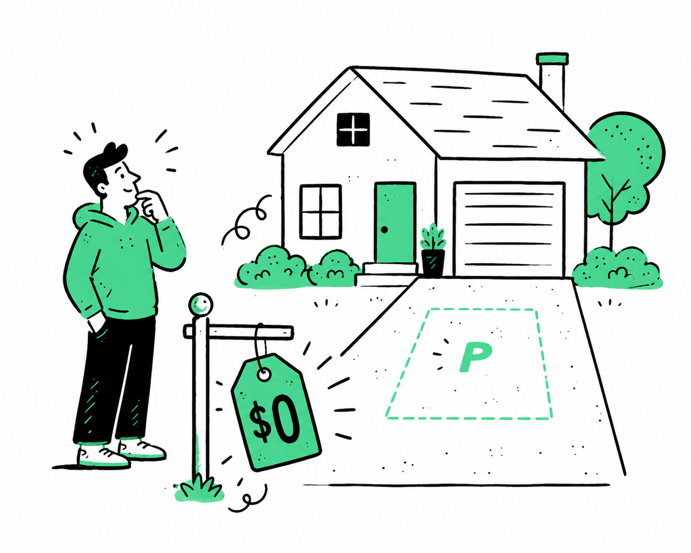 A person listing their driveway for free on Parkhound